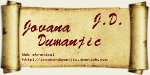 Jovana Dumanjić vizit kartica